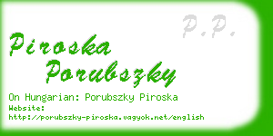 piroska porubszky business card